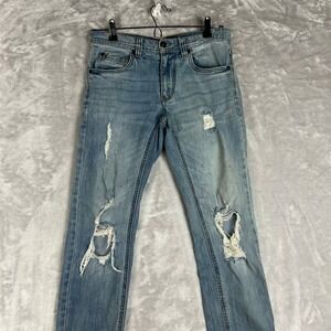 Empyre Boys Blue Distressed‎ Ripped Jeans Size 28 Denim Casual Fashion Pants